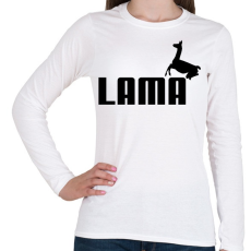 PRINTFASHION Lama Puma paródia - Női hosszú ujjú póló - Fehér