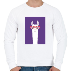 PRINTFASHION lamalogo - Férfi pulóver - Fehér