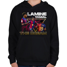 PRINTFASHION lamine yamal - Gyerek kapucnis pulóver - Fekete