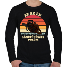 PRINTFASHION Láncfűrész / Favágó - Férfi hosszú ujjú póló - Fekete férfi póló