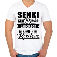 PRINTFASHION Lancia fanatikus - Férfi V-nyakú póló - Fehér férfi póló