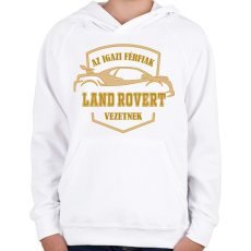 PRINTFASHION Land Roveres sofőr - Gyerek kapucnis pulóver - Fehér