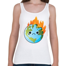 PRINTFASHION Lángoló Föld - Női atléta - Fehér női trikó