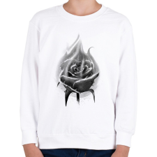 PRINTFASHION Lángoló rózsa - Gyerek pulóver - Fehér gyerek pulóver, kardigán