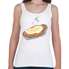 PRINTFASHION Lángos - Női atléta - Fehér női trikó