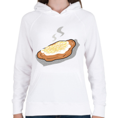 PRINTFASHION Lángos - Női kapucnis pulóver - Fehér