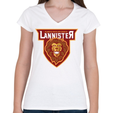 PRINTFASHION Lannister - Női V-nyakú póló - Fehér női póló