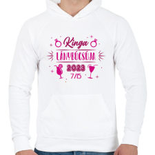 PRINTFASHION Lánnybúcsú - Névvel - Férfi kapucnis pulóver - Fehér férfi pulóver, kardigán