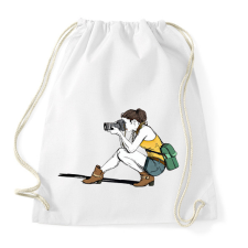 PRINTFASHION Lány fotózik - Sportzsák, Tornazsák - Fehér tornazsák