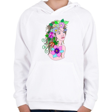 PRINTFASHION Lány - Gyerek kapucnis pulóver - Fehér gyerek pulóver, kardigán