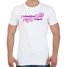 PRINTFASHION Lánybúcsú csapat (levélmintás) - Férfi póló - Fehér