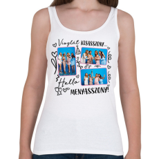 PRINTFASHION Lánybúcsú egyedi képpel - Női atléta - Fehér