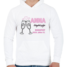 PRINTFASHION Lánybúcsú egyedi névvel - Férfi kapucnis pulóver - Fehér férfi pulóver, kardigán