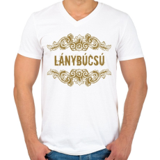 PRINTFASHION Lánybúcsú - Férfi V-nyakú póló - Fehér