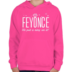 PRINTFASHION Lánybúcsú - FEYONCÉ - Gyerek kapucnis pulóver - Fukszia