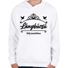 PRINTFASHION Lánybúcsú folyamatban - Gyerek kapucnis pulóver - Fehér