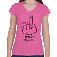 PRINTFASHION Lánybúcsú folyamatban - lánybúcsús póló a csapatnak - Női V-nyakú póló - Rózsaszín