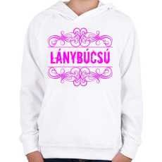 PRINTFASHION Lánybúcsú - Gyerek kapucnis pulóver - Fehér