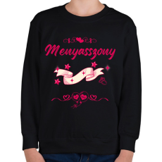 PRINTFASHION Lánybúcsú menyasszony pink - Gyerek pulóver - Fekete