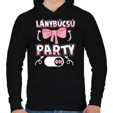 PRINTFASHION Lánybúcsú party on - Férfi kapucnis pulóver - Fekete