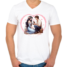 PRINTFASHION Lánykérés - Férfi V-nyakú póló - Fehér férfi póló