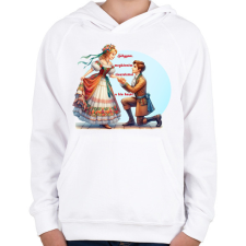 PRINTFASHION Lánykérés - Gyerek kapucnis pulóver - Fehér gyerek pulóver, kardigán