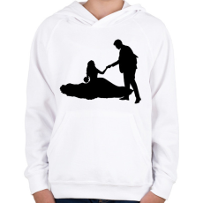 PRINTFASHION Lánykérés sziluett  - Gyerek kapucnis pulóver - Fehér