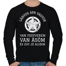 PRINTFASHION LÁNYOS APA 2 - Férfi pulóver - Fekete