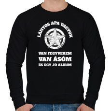 PRINTFASHION LÁNYOS APA 3 - Férfi pulóver - Fekete