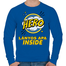 PRINTFASHION LÁNYOS APA INSIDE - Férfi pulóver - Királykék