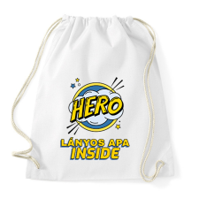 PRINTFASHION LÁNYOS APA INSIDE - Sportzsák, Tornazsák - Fehér tornazsák