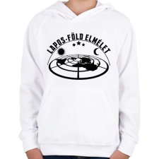 PRINTFASHION Lapos-föld elmélet - Gyerek kapucnis pulóver - Fehér gyerek pulóver, kardigán