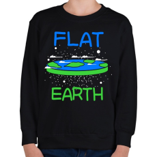 PRINTFASHION Lapos Föld elmélet - Gyerek pulóver - Fekete