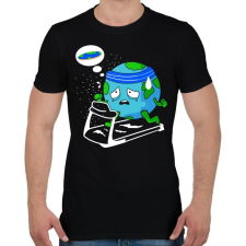 PRINTFASHION Lapos föld kardió - Férfi póló - Fekete férfi póló