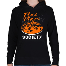 PRINTFASHION Lapos Mars elmélet - Női kapucnis pulóver - Fekete női pulóver, kardigán