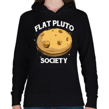 PRINTFASHION Lapos Pluto elmélet - Női kapucnis pulóver - Fekete női pulóver, kardigán