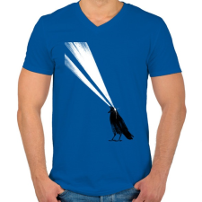 PRINTFASHION Laser crow - Férfi V-nyakú póló - Királykék férfi póló