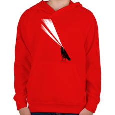 PRINTFASHION Laser crow - Gyerek kapucnis pulóver - Piros