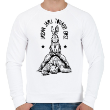 PRINTFASHION Lassan járj - Férfi pulóver - Fehér férfi pulóver, kardigán