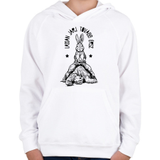 PRINTFASHION Lassan járj - Gyerek kapucnis pulóver - Fehér gyerek pulóver, kardigán