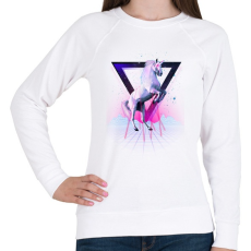 PRINTFASHION Last laser unicorn - Női pulóver - Fehér