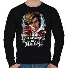 PRINTFASHION Lászt Kriszmösz - Férfi pulóver - Fekete férfi pulóver, kardigán