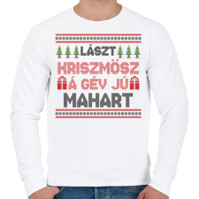 PRINTFASHION Lászt kriszmösz karácsonyi mintás fehér póló - Férfi pulóver - Fehér férfi pulóver, kardigán