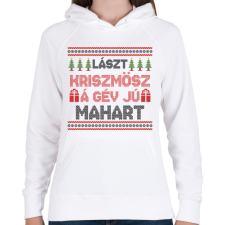 PRINTFASHION Lászt kriszmösz karácsonyi mintás fehér póló - Női kapucnis pulóver - Fehér női pulóver, kardigán