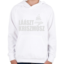 PRINTFASHION Lászt kriszmösz karácsonyi póló - Gyerek kapucnis pulóver - Fehér gyerek pulóver, kardigán