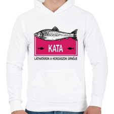 PRINTFASHION Láthatáron a horgászok űrnője - Névvel - Férfi kapucnis pulóver - Fehér női pulóver, kardigán