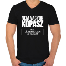 PRINTFASHION Láthatatlan a hajam - Férfi V-nyakú póló - Fekete férfi póló