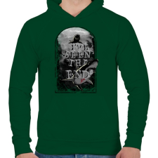 PRINTFASHION Látod a végét - Férfi kapucnis pulóver - Sötétzöld férfi pulóver, kardigán