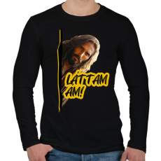 PRINTFASHION Láttam ám - Jézus mém - Férfi hosszú ujjú póló - Fekete