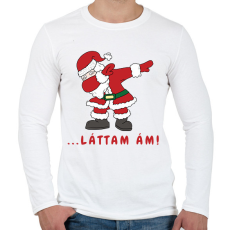PRINTFASHION ... láttam ám! - Mikulás dabbing - Férfi hosszú ujjú póló - Fehér